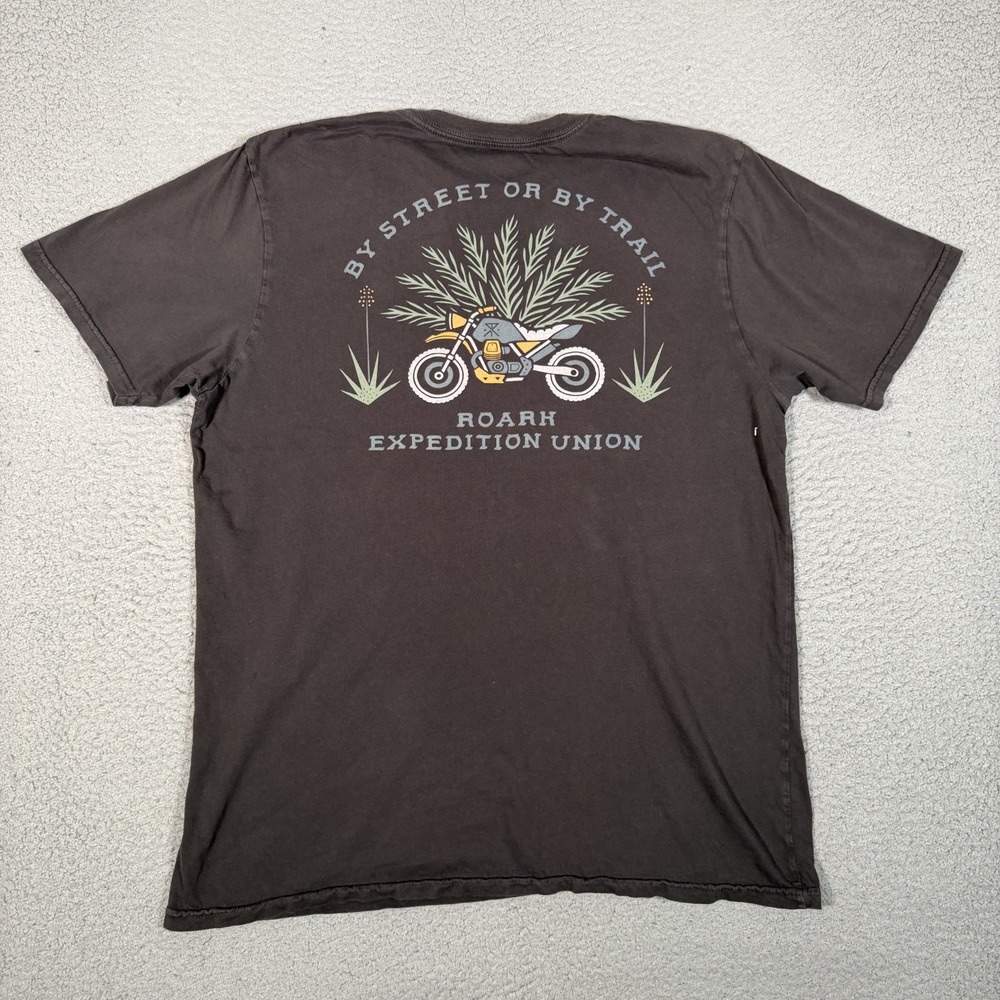Roark Shirt Mens Large Black Graphic Premium Tee 100% Cotton Casual Preppy Logo